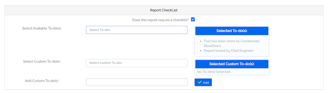 Edit Template > Checklist